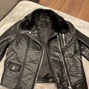 DEX pleather winter bomber coat